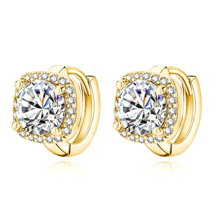 Nadine square gold earrings